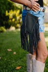 Dolly Fringe Handbag (Gray Suede)