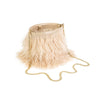Lucy Ostrich Feather Handbag (Nude/Cream)